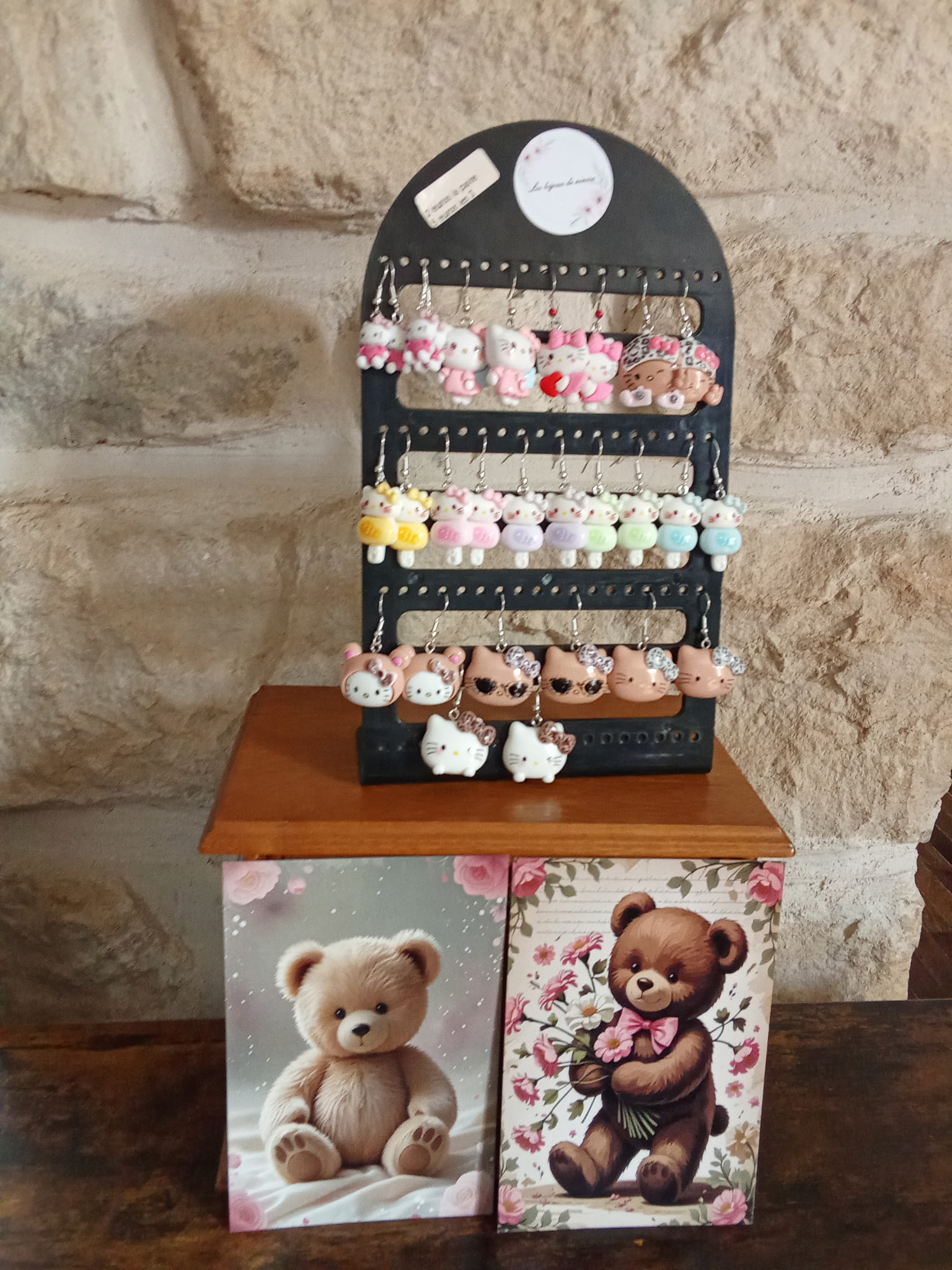 Boucles d'oreilles enfant artisanales colorées avec attaches en argent 925